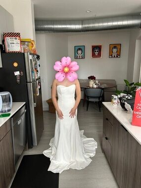 Jenny Yoo White Strapless Sweetheart Fit & Flare Wedding Gown Size 6 NWOT
